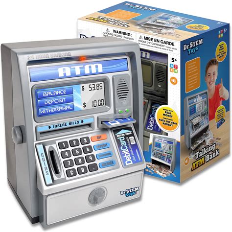Kids atm piggy bank - ATM piggy banks provide perfect practice and come with different features that enable your child to use it conveniently, including automatic paper money scroll, password protection, non-toxic material, durable construction, and high-capacity design. Recommended: 10 Best Locations to Put an ATM Machine